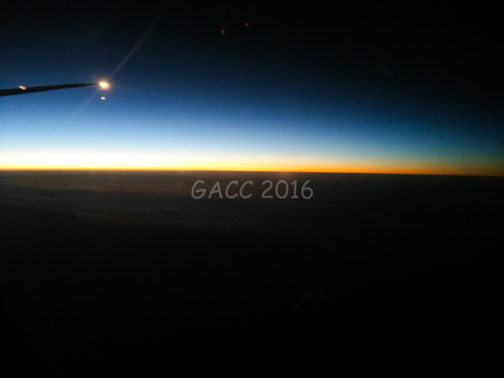 Coucher de soleil en avion